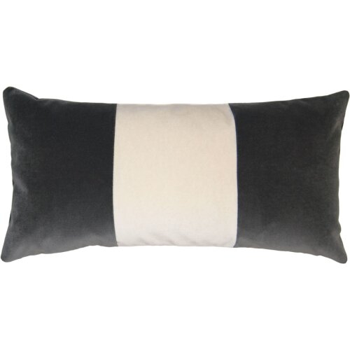 Square Feathers Dusk Snow Band Feathers Striped Pillow Size: 12" x 24" - Image 0