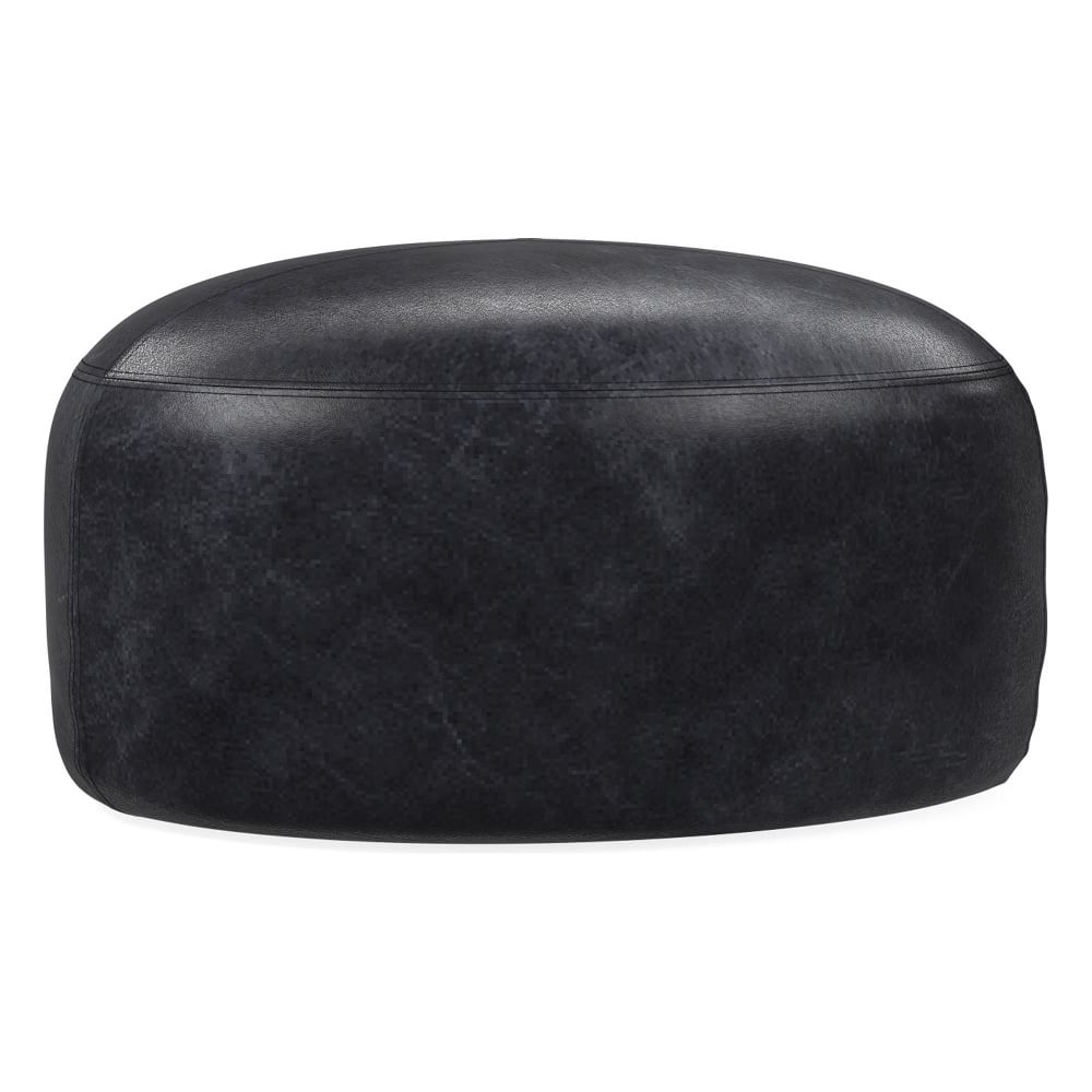 Hal Ottoman, Poly, Charme Leather, Licorice, Concealed Support - Image 0