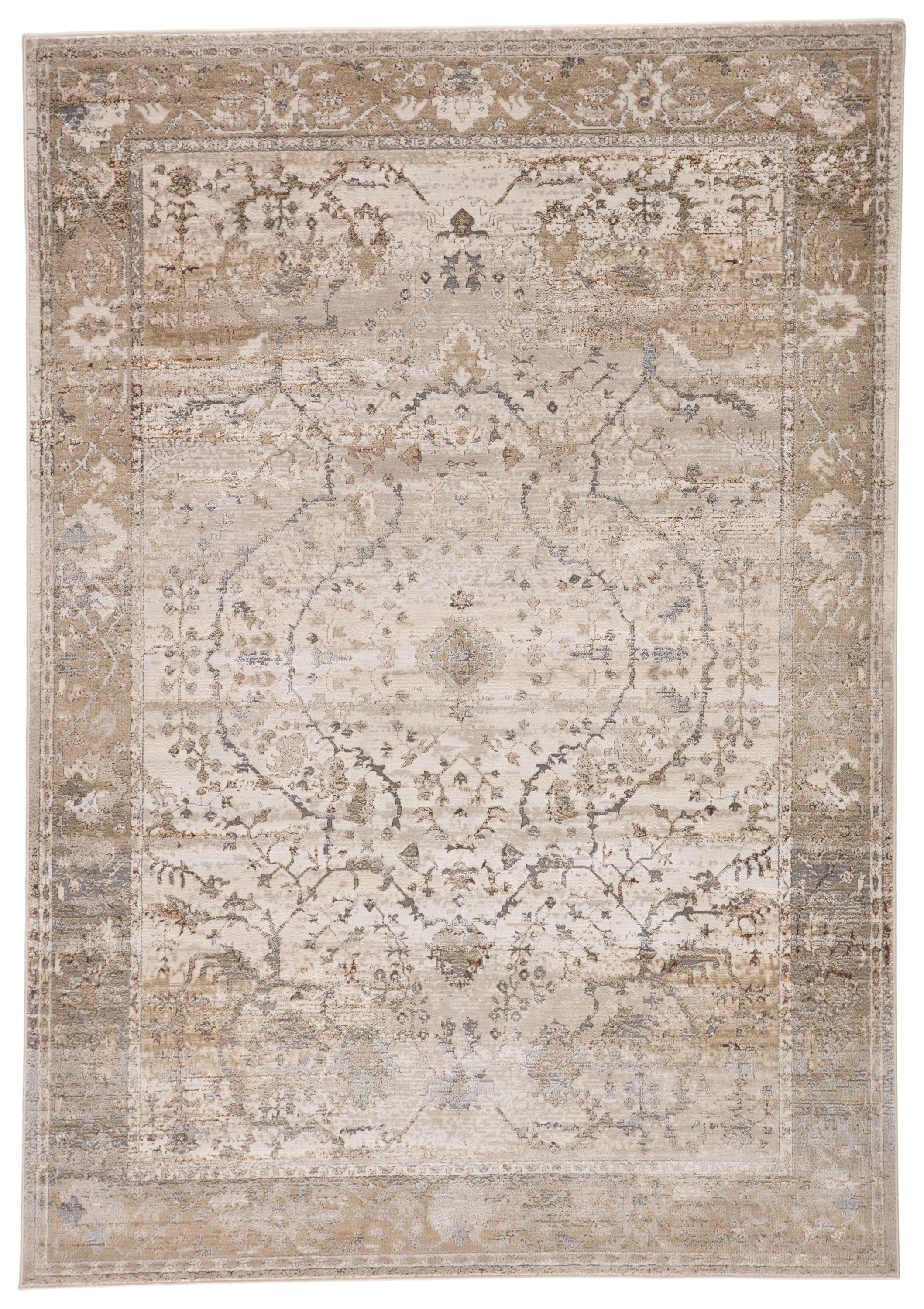 Vibe by Tajsa Medallion Gray/ Gold Area Rug (5'X7'6") - Image 0