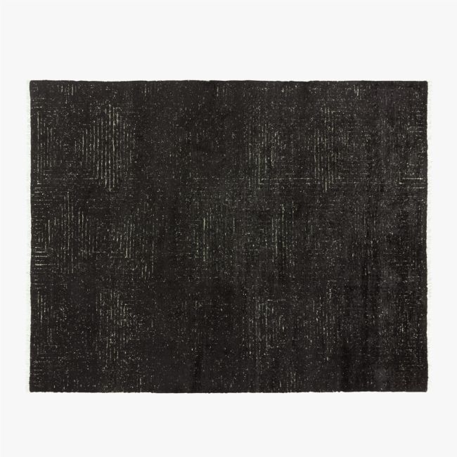 Keen Hand-Knotted Viscose Black Area Rug 8'x10' - Image 0