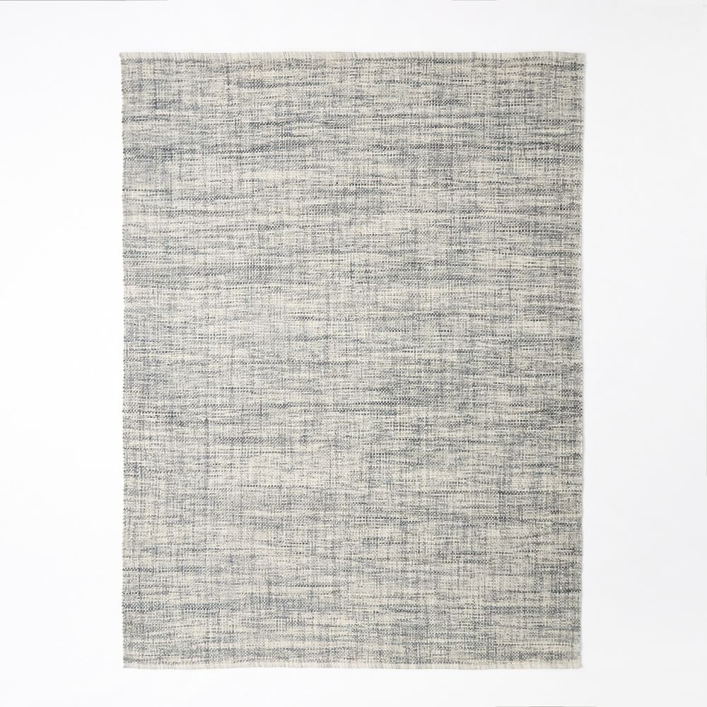 Heathered Basketweave Wool Rug, 2x3, Steel - Image 0