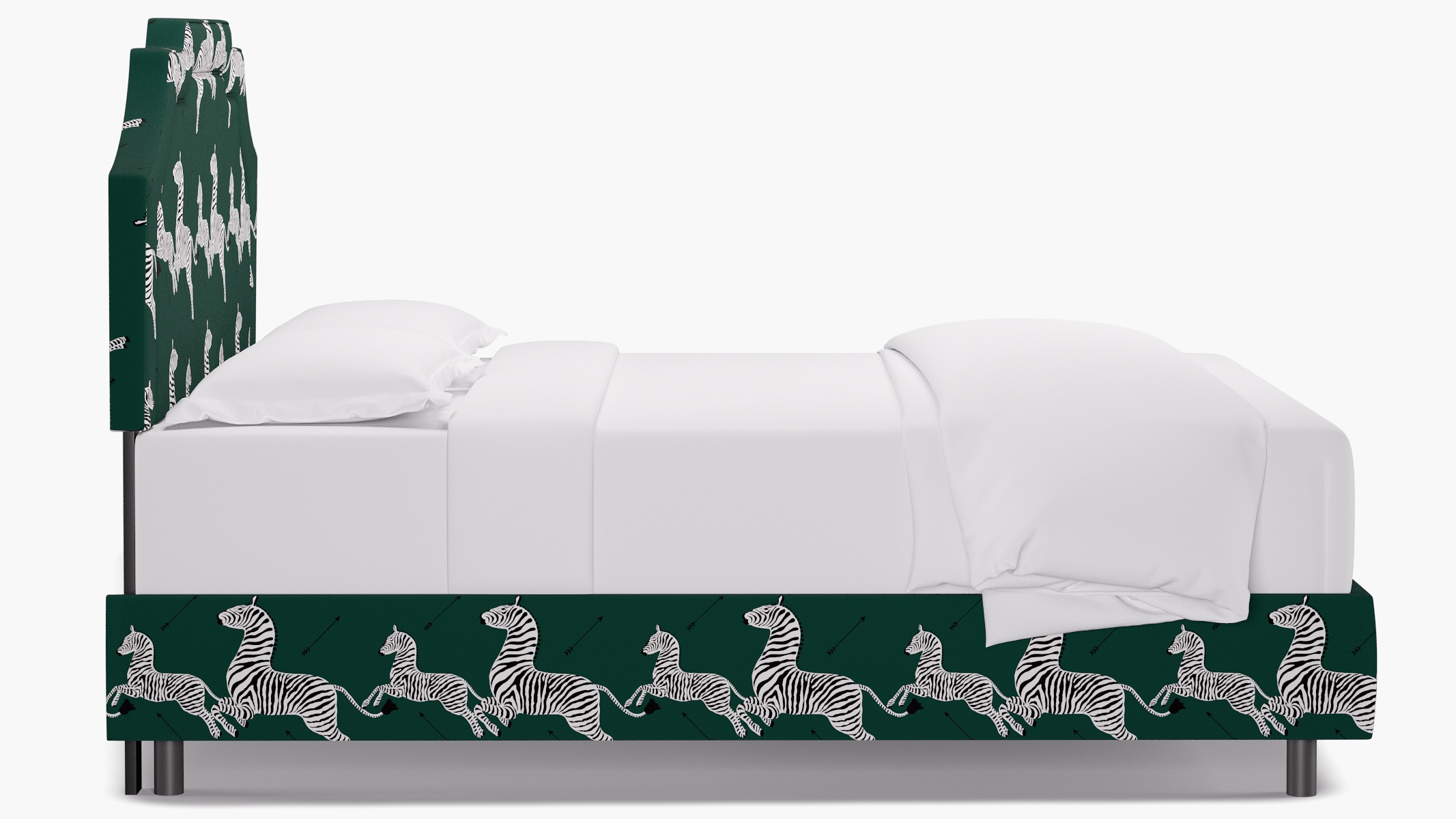 Art Deco Bed, Emerald Zebra, Queen - Image 2