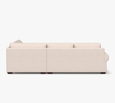 Big Sur Roll Arm Upholstered Deep Seat Left 3-Piece Bumper Sectional, Down Blend Wrapped Cushions, Performance Heathered Tweed Ivory - Image 4