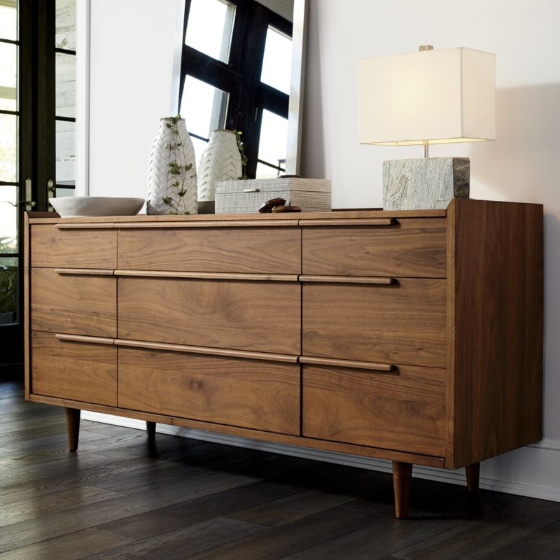 Tate Walnut 9-Drawer Dresser - Image 1