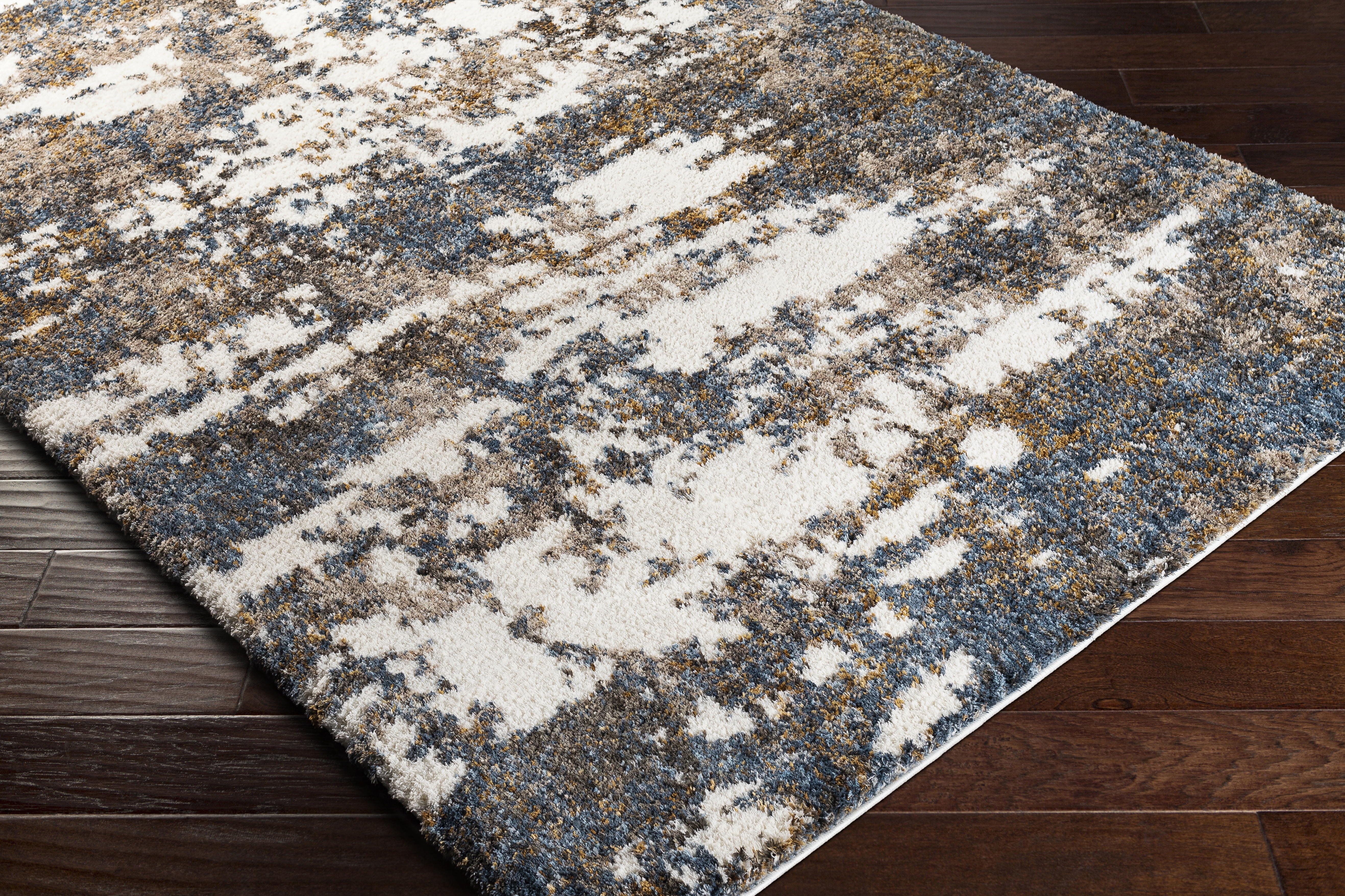 Celestial Shag Beige Indoor 5'3" x 7' Machine Woven Rug - Image 6