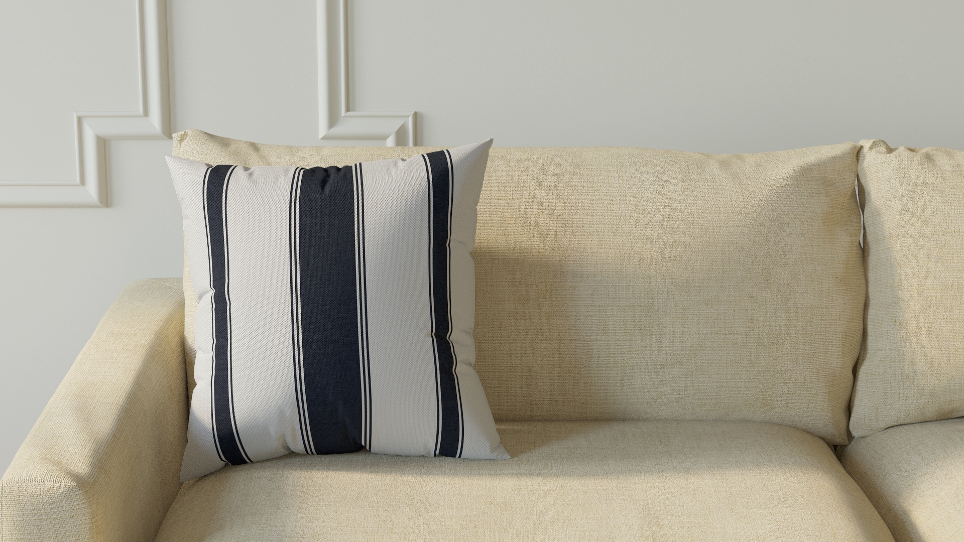 Throw Pillow 18", Navy Clarence Stripe, 18" x 18" - Image 2