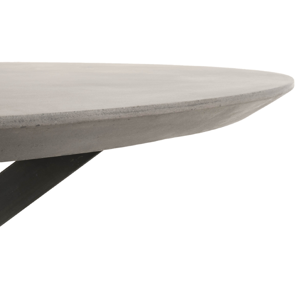 Scarlett Industrial Loft Grey Concrete Round Dining Table - 60 inches - Image 2