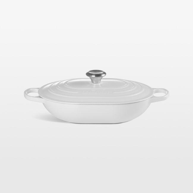 Le Creuset ® 3.75-Qt. White Enameled Cast Iron Covered Oval Casserole Dish - Image 0