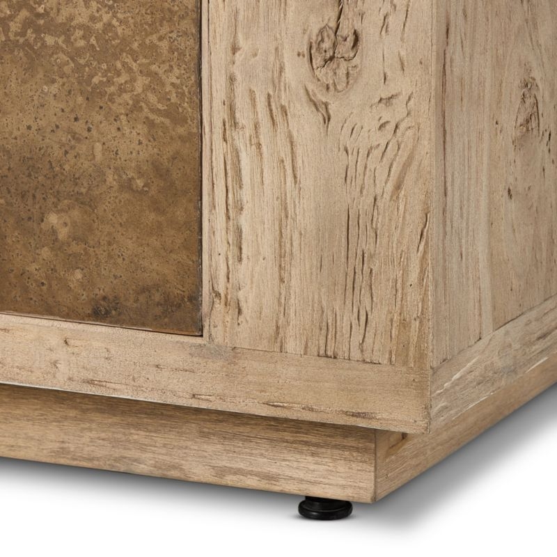 Redondo 92" Light Brown Wood and Metal Storage Media Console - Image 7