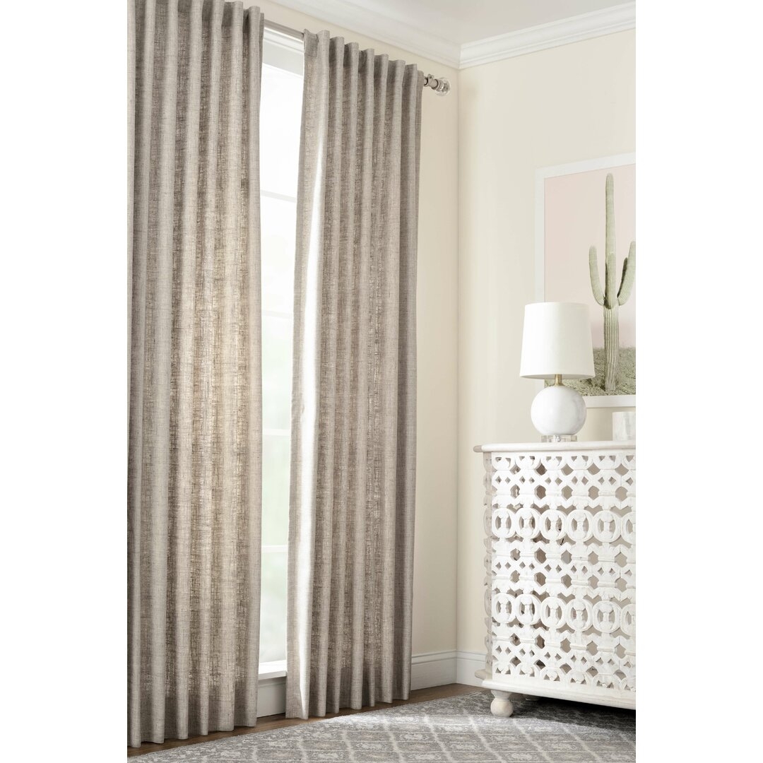 "Pine Cone Hill Greylock Solid Color Rod Pocket Single Curtain Panel" - Image 0