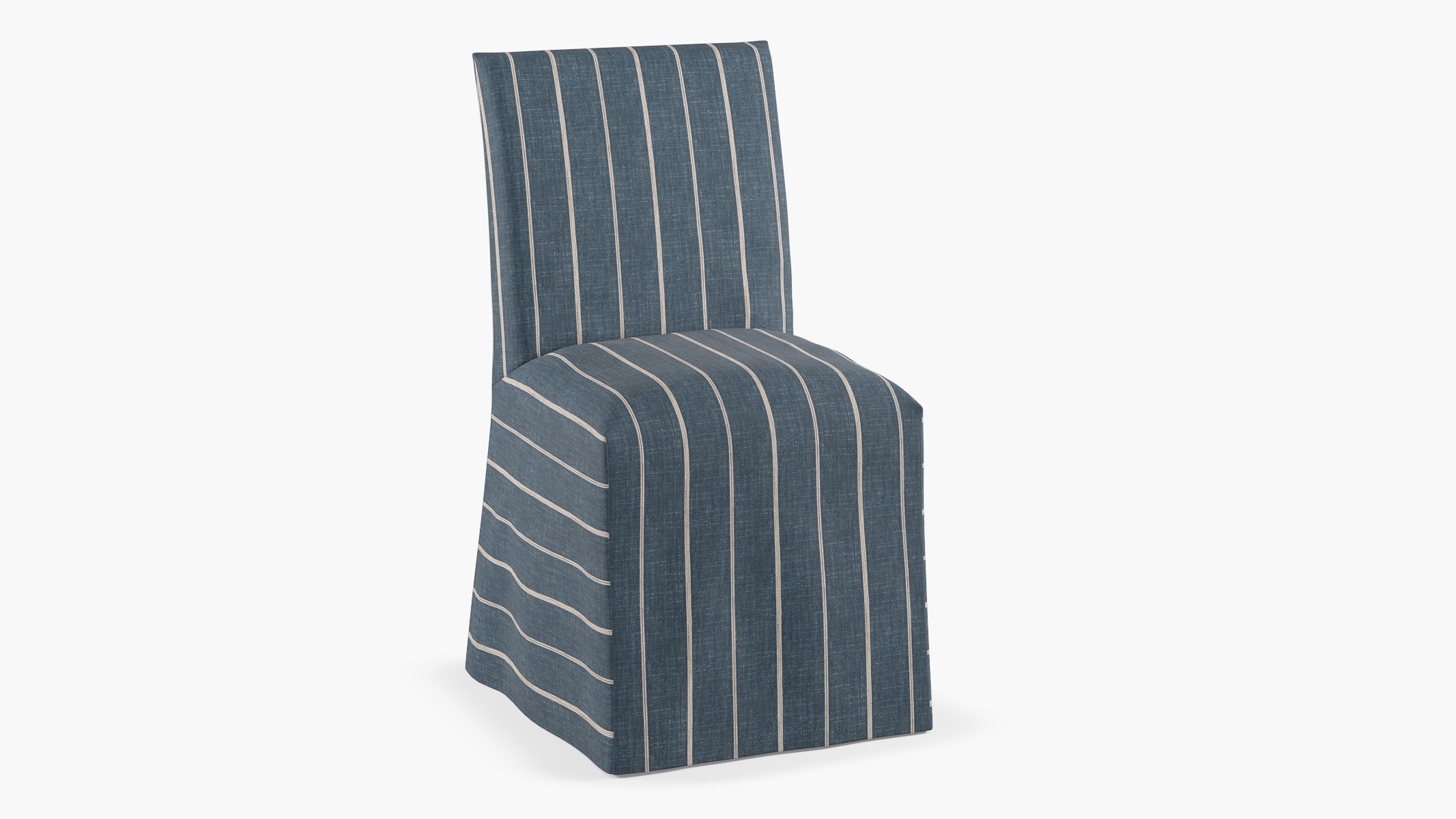 Slipcovered Dining Chair, Indigo Fritz - Image 1