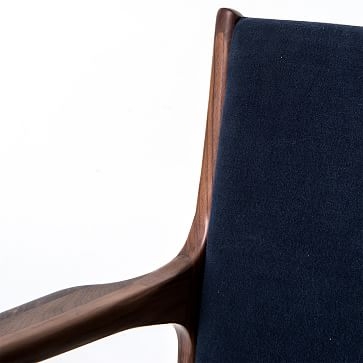 Coppice Upholstered Armchair, Canvas, Blue, Wood - Image 3