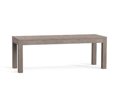 Indio Wood Dining Bench, Weathered Gray - Image 1