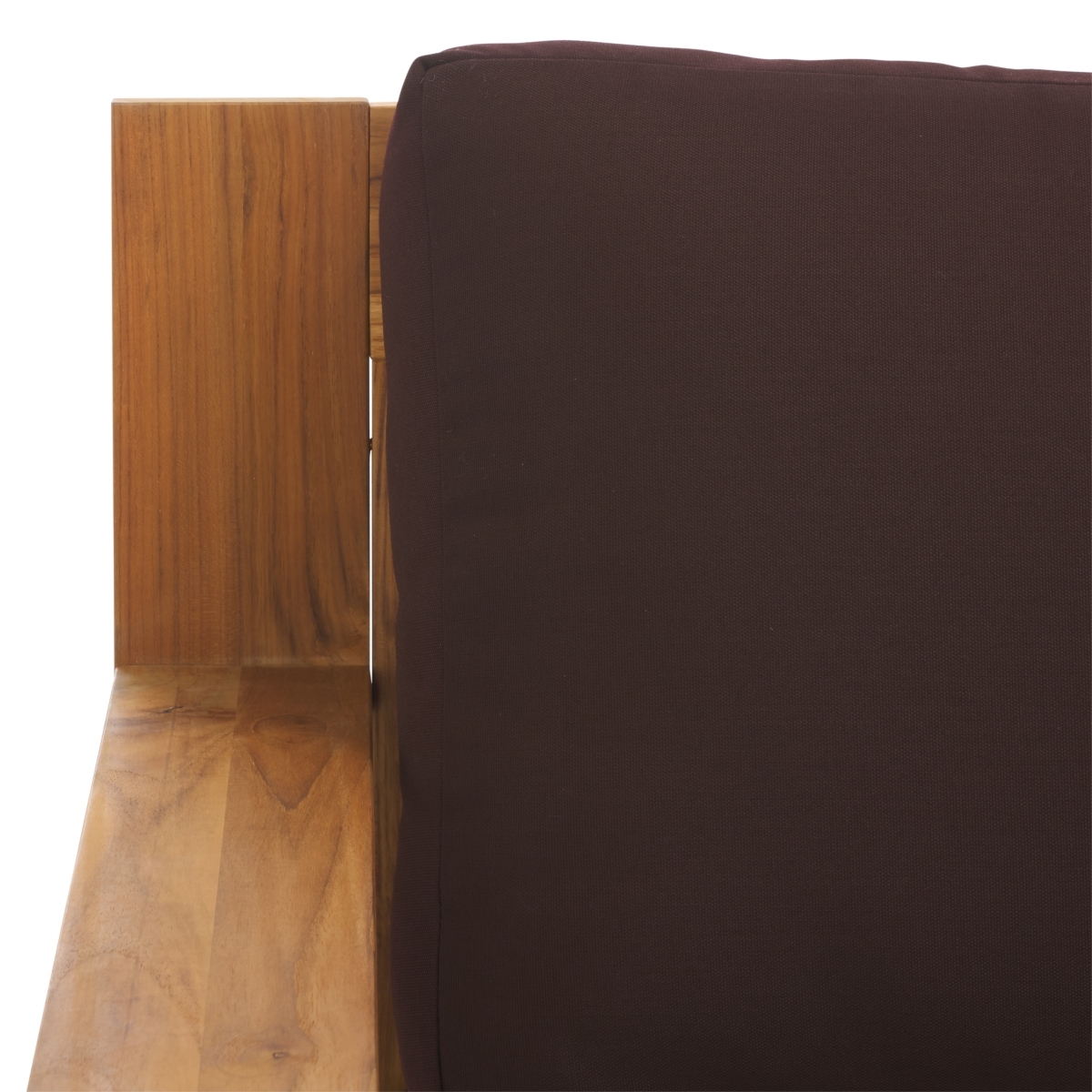 Kauai Brazil Teak Patio Sofa - Natural/Dark Brown - Image 2