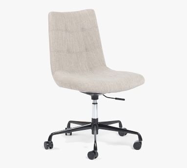 Gustine Upholstered Swivel Desk Chair, Savile Flannel - Image 5