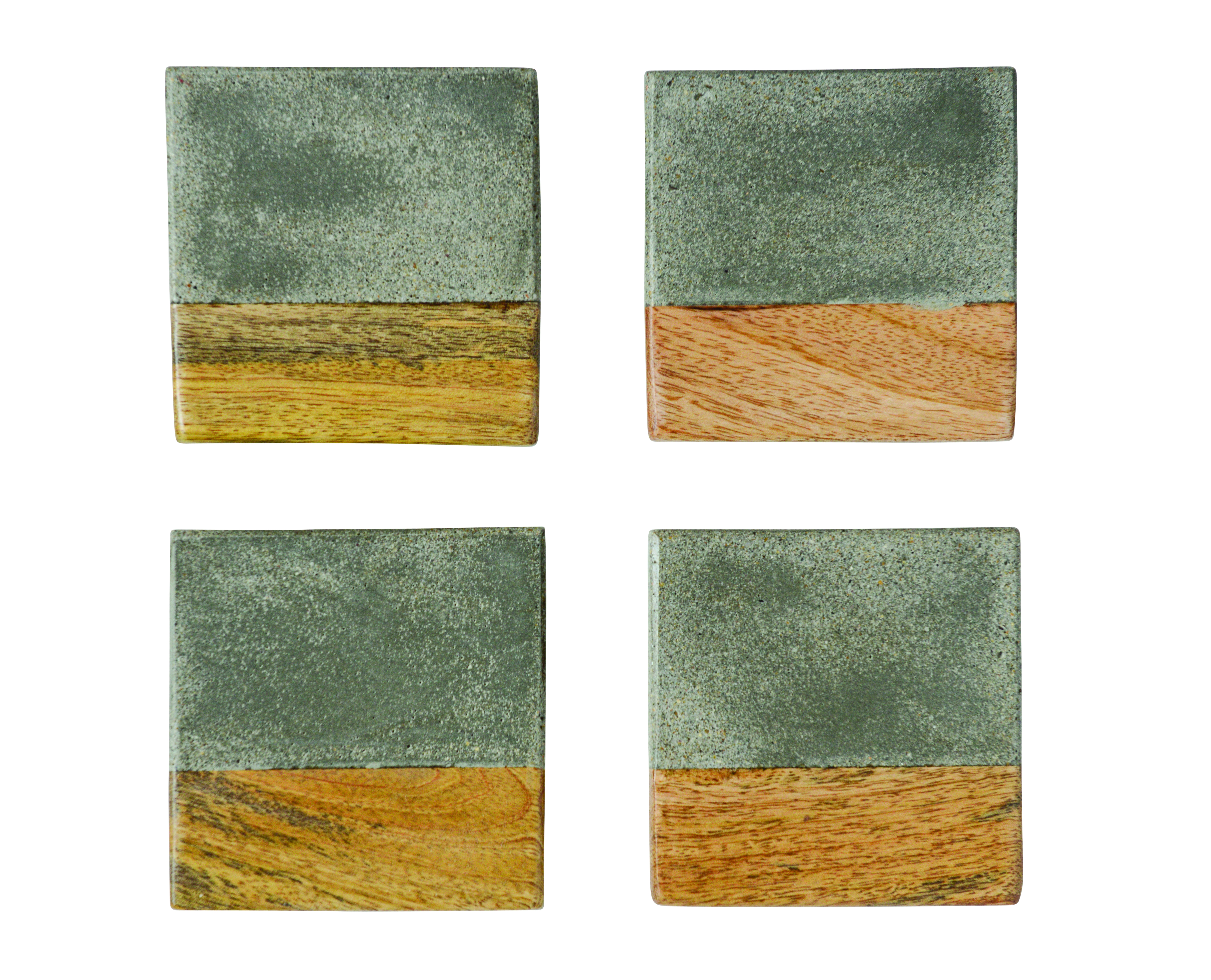 Square Cement & Wood Coasters (Set of 4 Pieces) - Image 0