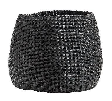 Lima Woven Basket, Black, Medium - Image 0