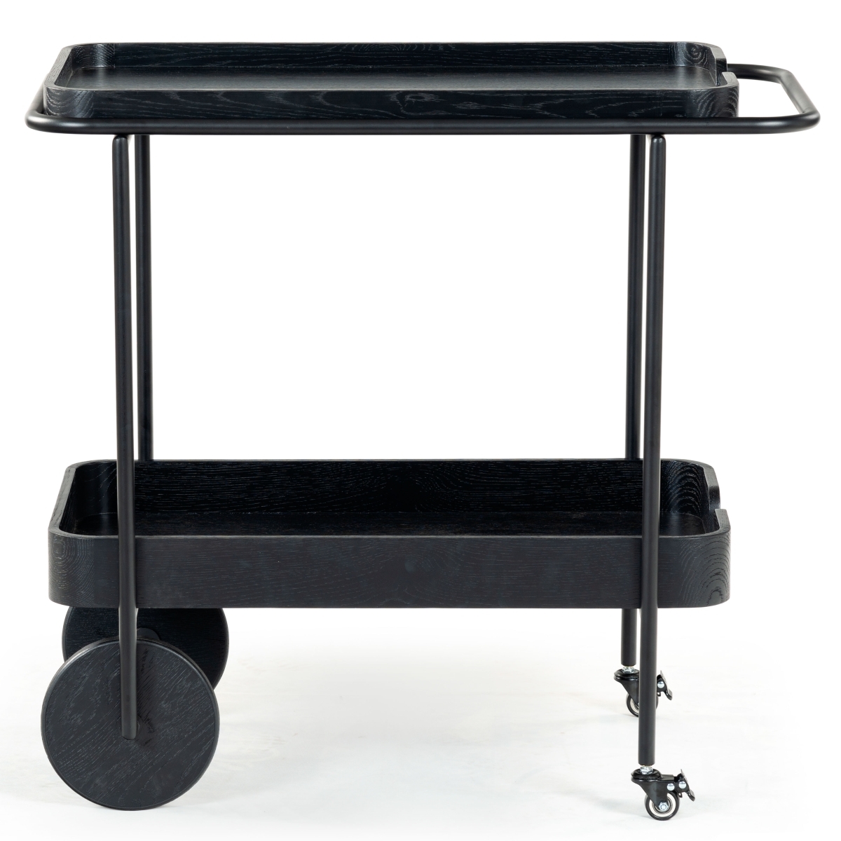 Malek Wood 2 Shelf Bar Cart - Black - Image 0