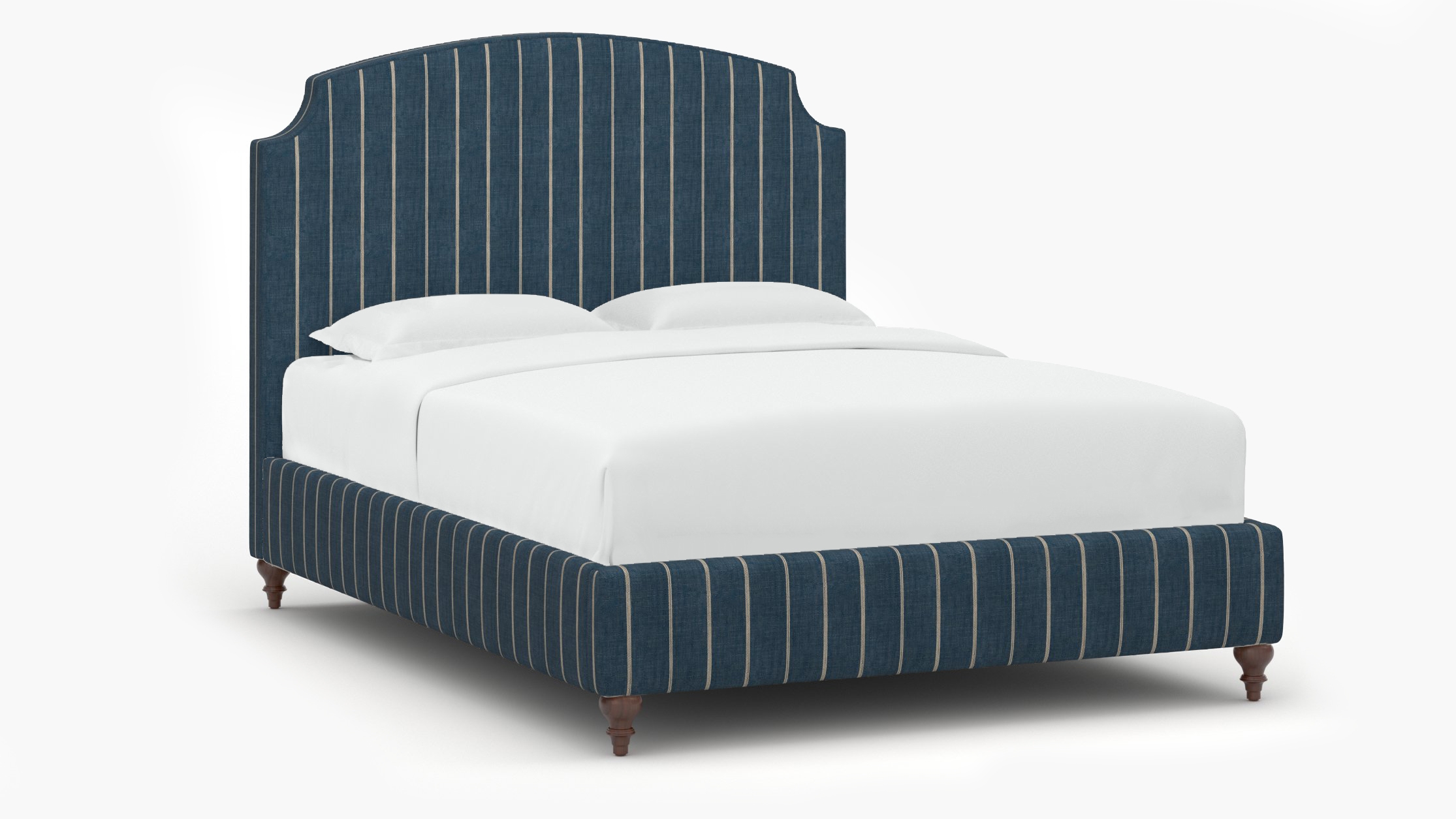 Cove Bed, Indigo Felix, Walnut Traditional Turned Leg, King - Image 1