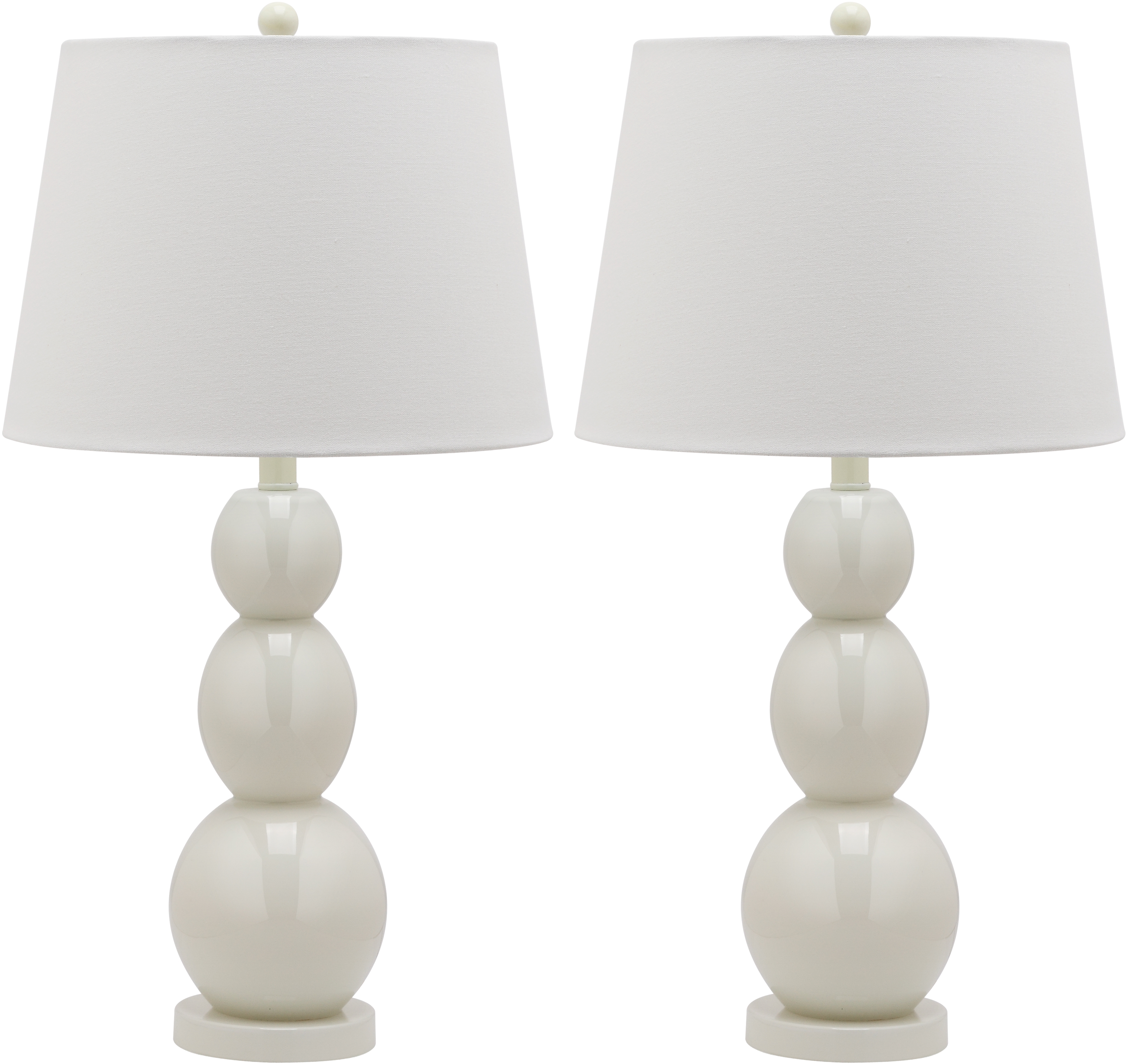 Jayne 26.5-Inch H Three Sphere Glass Table Lamp - White - Safavieh - Image 4