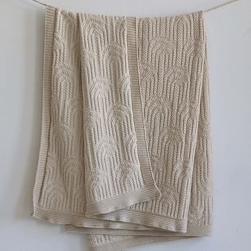 Arch Texture Cotton Terracotta Recycled Cotton Throw - Image 1