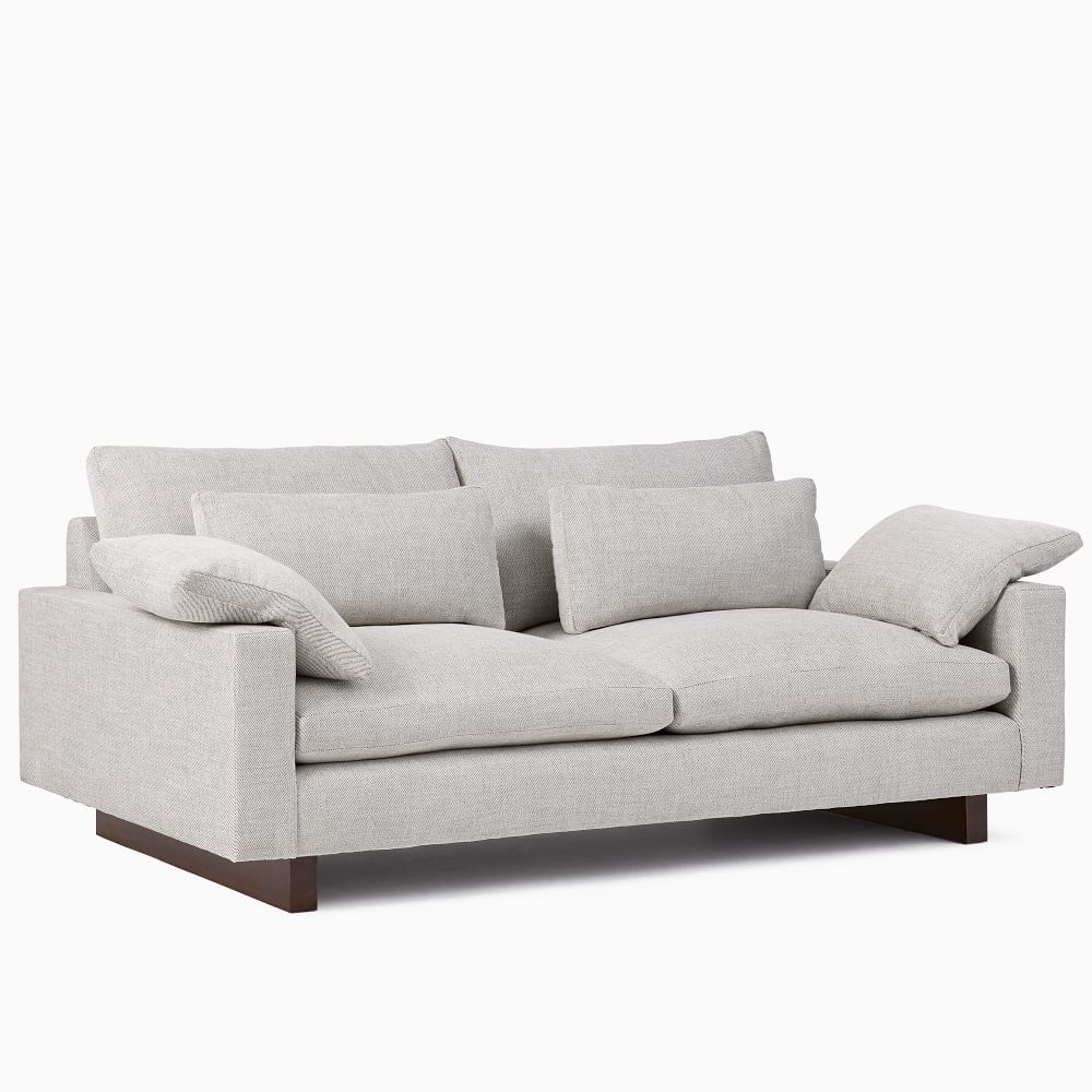 Harmony 82" Multi-Seat Sofa, Standard Depth, Twill, Gravel, Dark Walnut - Image 0