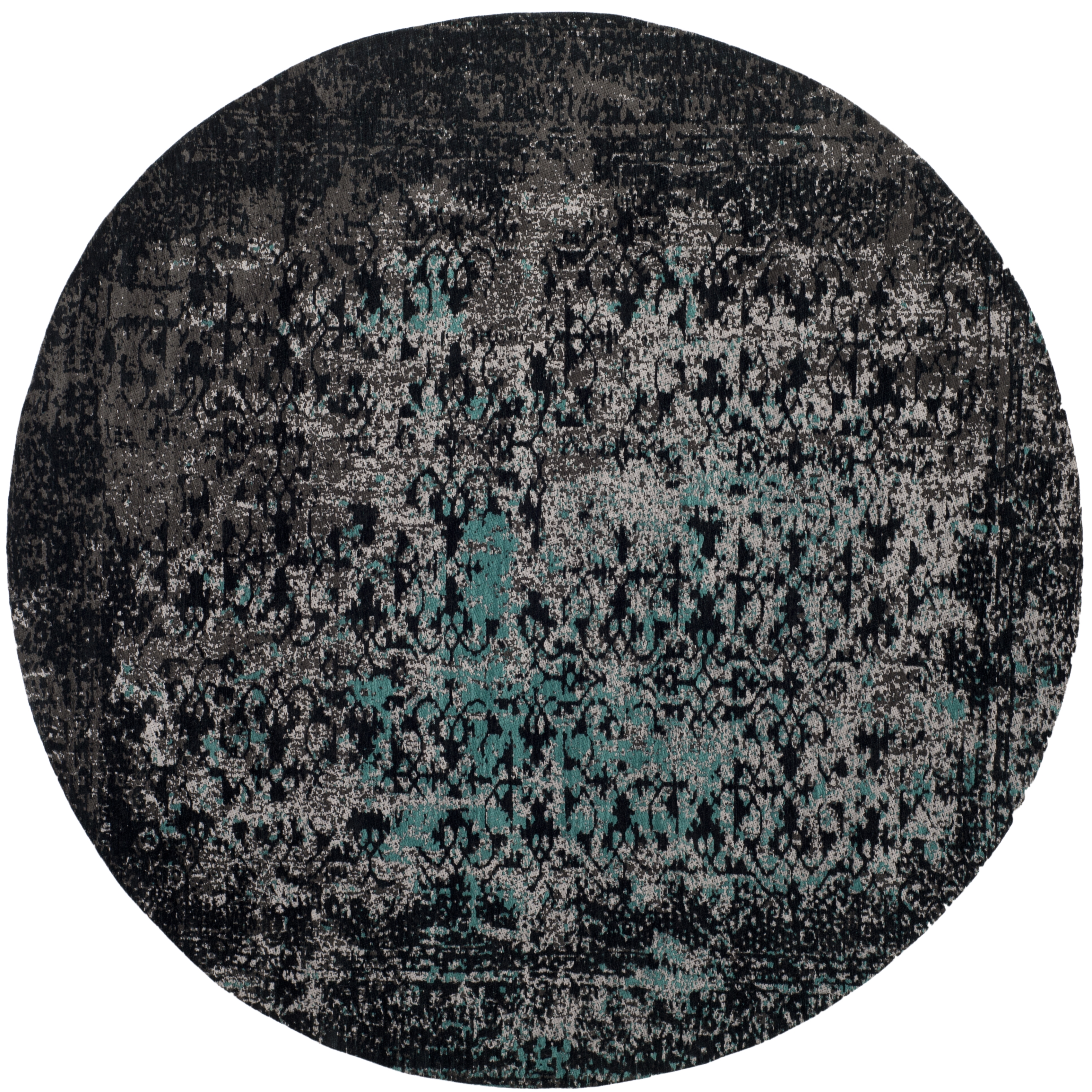 Arlo Home Woven Area Rug, CLV223C, Navy/Teal,  6' X 6' Round - Image 0