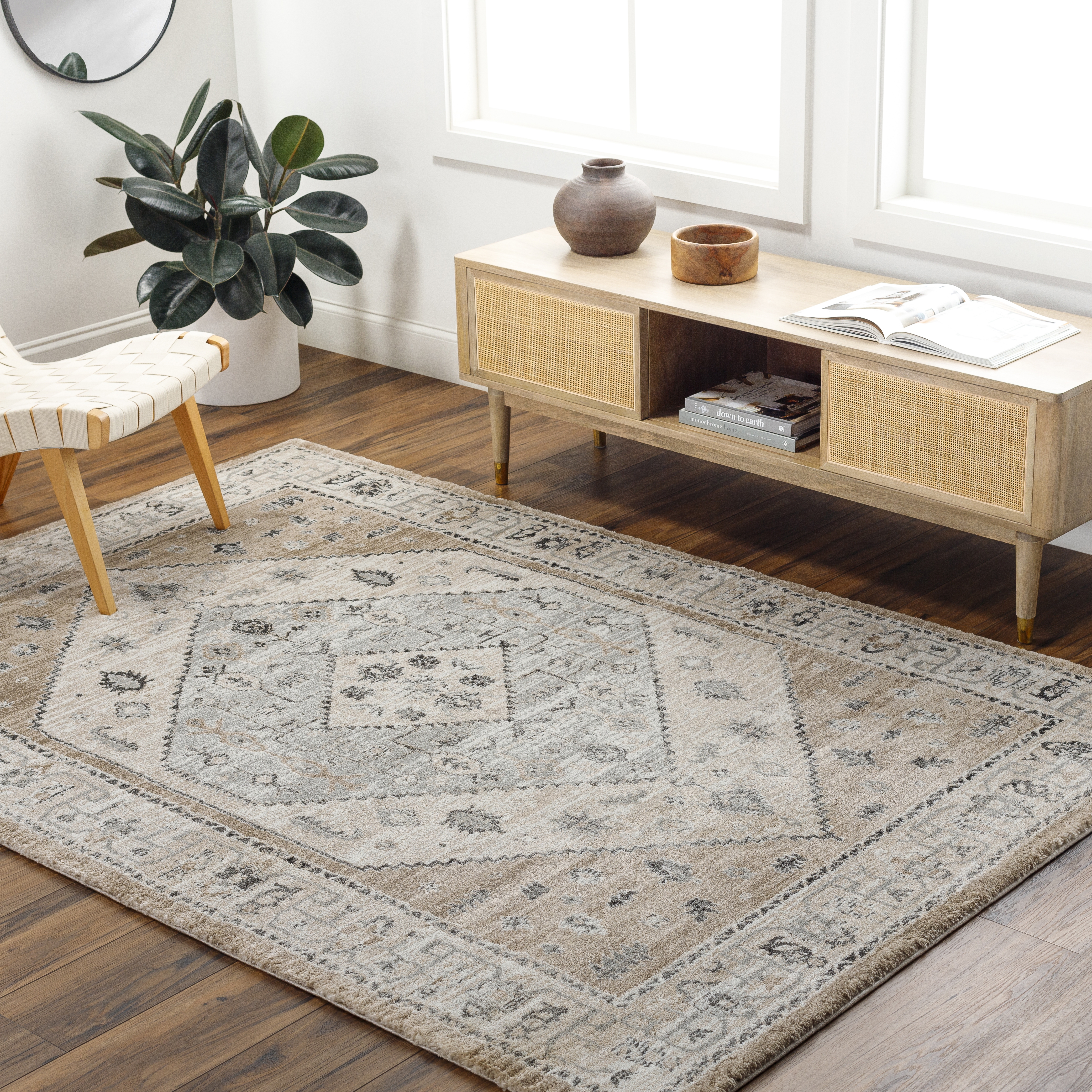 Montana Beige Indoor 7'10" x 10' Machine Woven Rug - Image 1