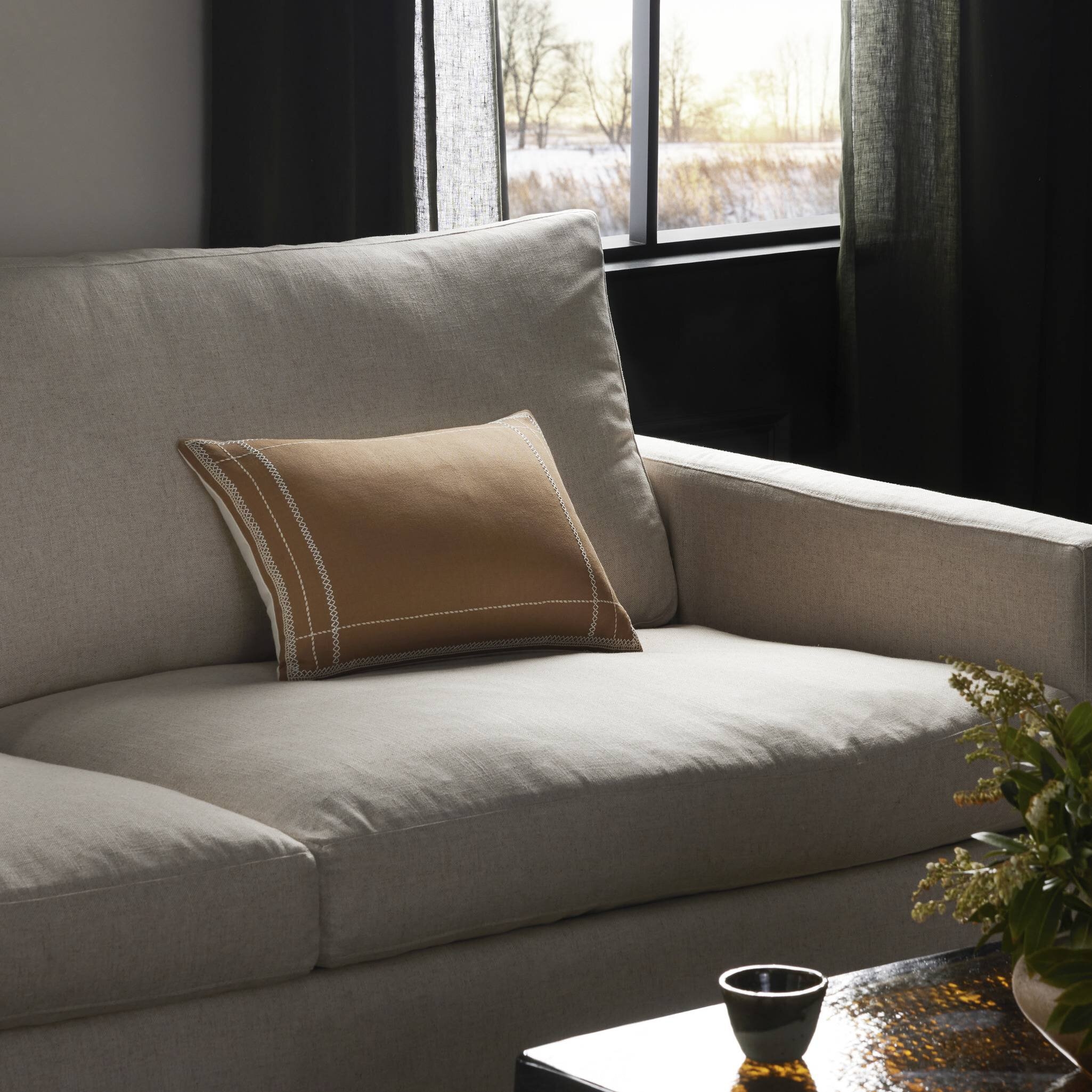 Handwoven Cadena Pillow - Taupe Cotton - Image 5