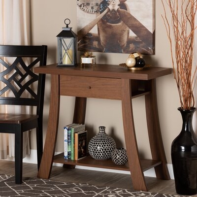 Modern And Contemporary Dark Brown Finished Wood 1-Drawer Console Table - Image 0