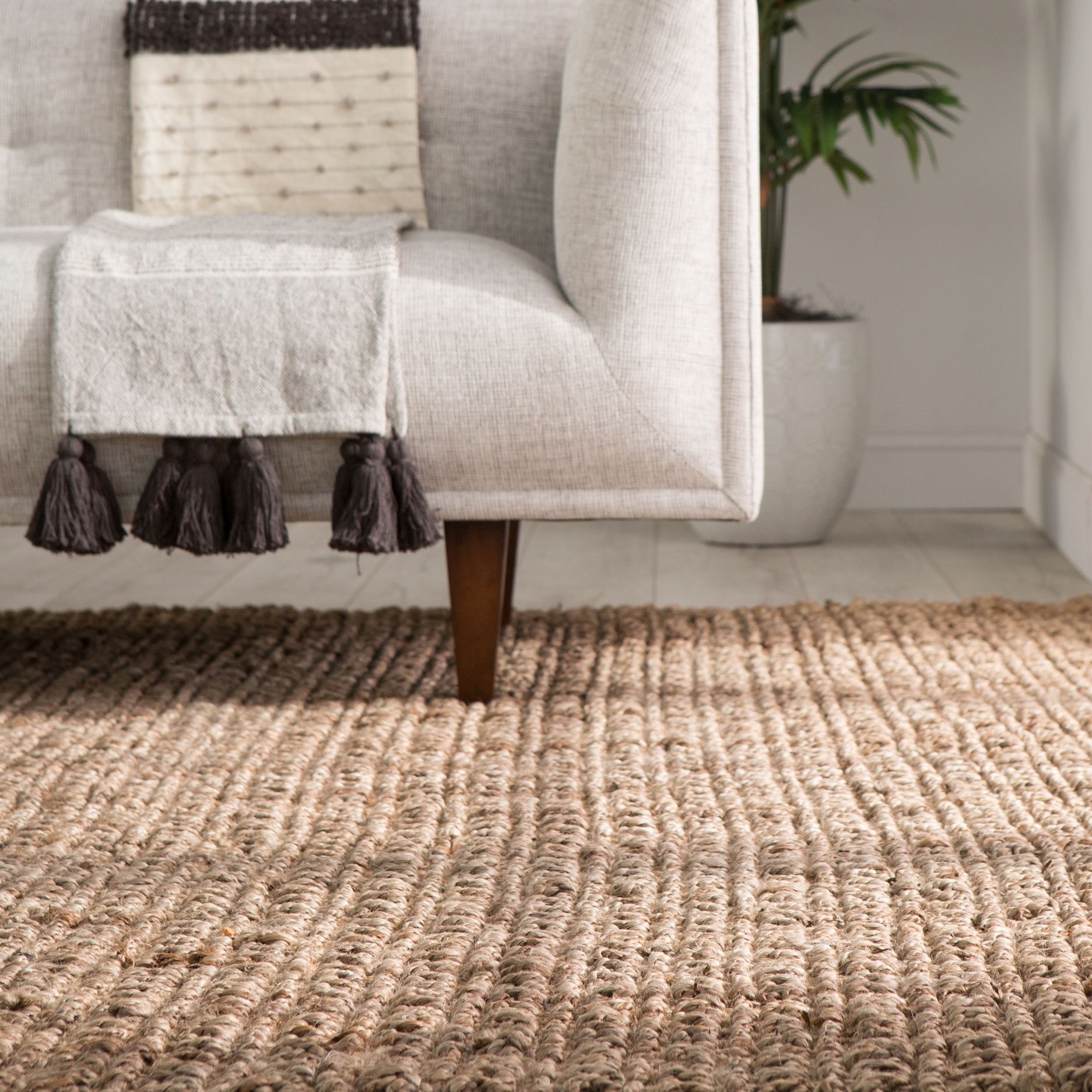 Achelle Natural Solid Taupe Area Rug (12'X15') - Image 7