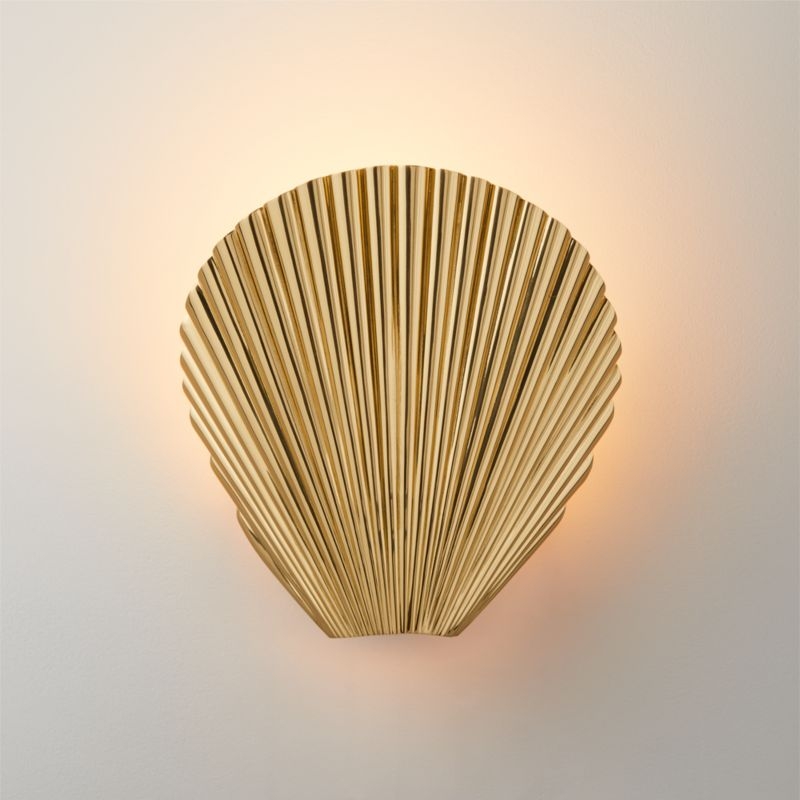 Crinkle Polished Brass Wall Sconce - Image 2