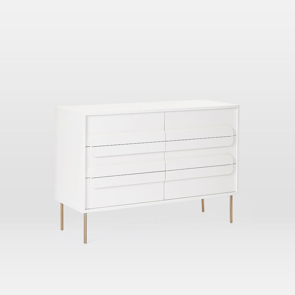 Gemini (48") 6-Drawer Dresser, White Lacquer - Image 0