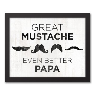 Great Mustache Papa Framed Print On Canvas - Image 0