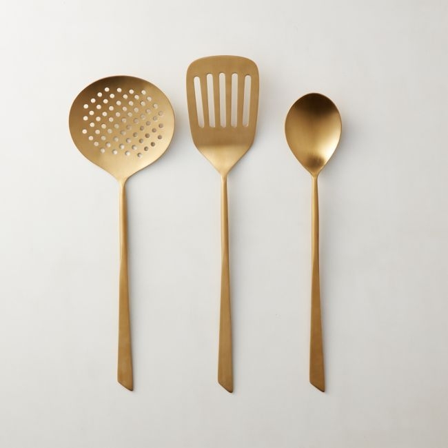 Brushed Gold Cooking Utensils Set of 3 - Image 0