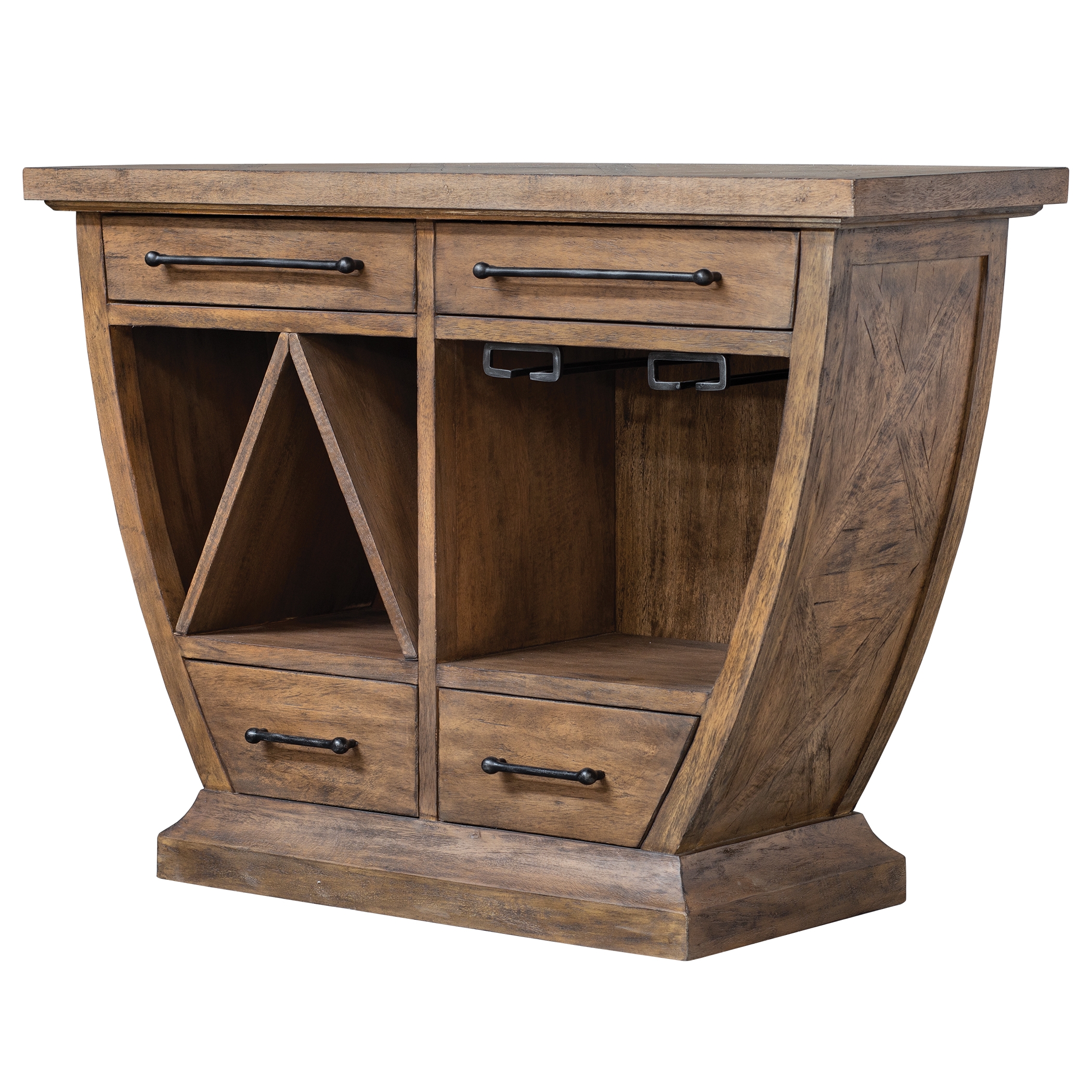 Aleph Rustic Wood Bar Cabinet - Image 4