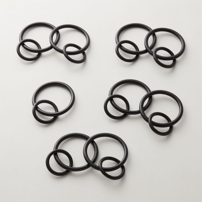 Matte Black Curtain Rings Set of 9 - Image 0