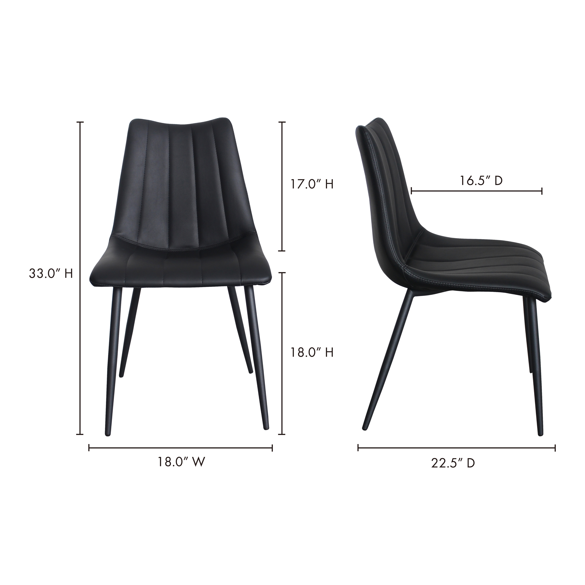 Alibi Dining Chair Matte Black - Set Of Two - Image 7