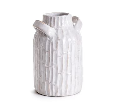 Vivian Terra Cotta Vase, White, 9"H - Image 2
