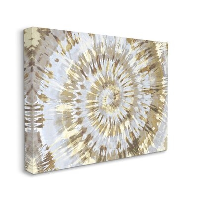 Abstract Patterned Tie Dye Spiral Brown Beige Design by Ziwei Li - Graphic Art Print - Image 0