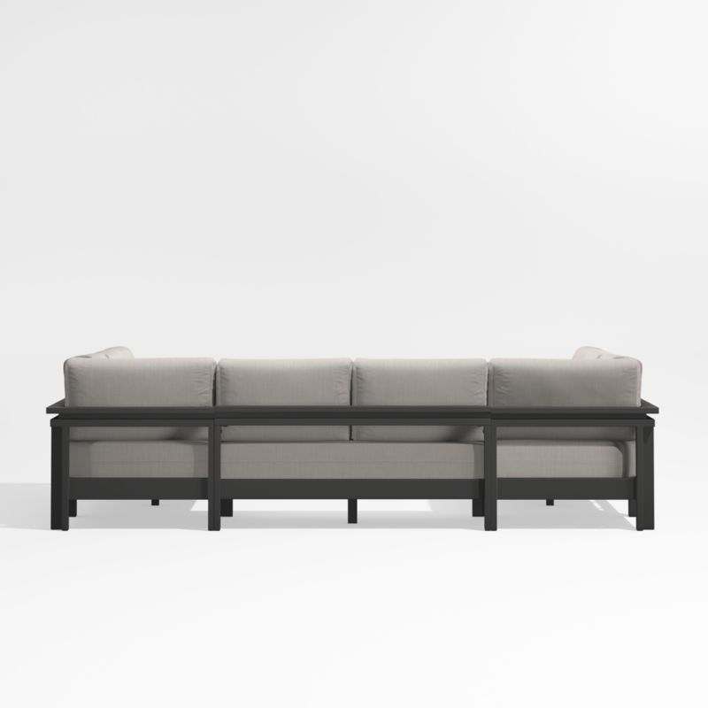 Walker Black Metal 5-Piece Outdoor Sectional Sofa Frame - Image 3
