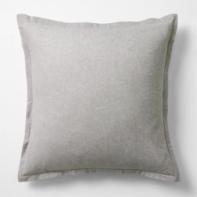 Cozysoft Organic Flannel Grey Euro Bed Pillow Sham - Image 0