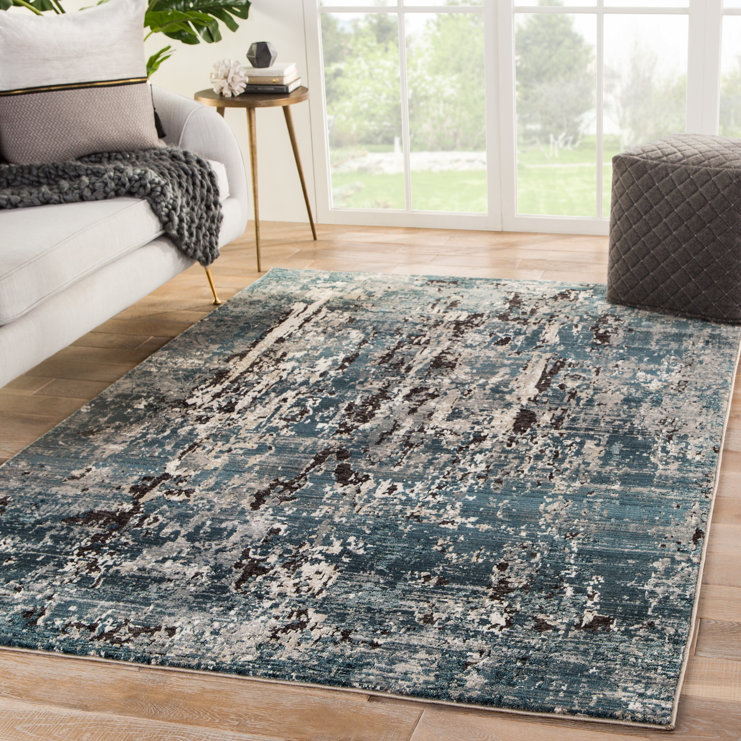 Cassatt Abstract Dark Blue/ Ivory Area Rug (7'10"x10'5") - Image 4