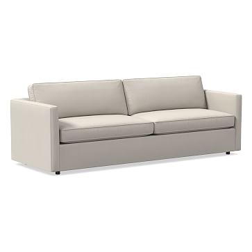 Harris Petite 96" Sofa, Poly, Performance Yarn Dyed Linen Weave, Alabaster, Concealed Supports - Image 0