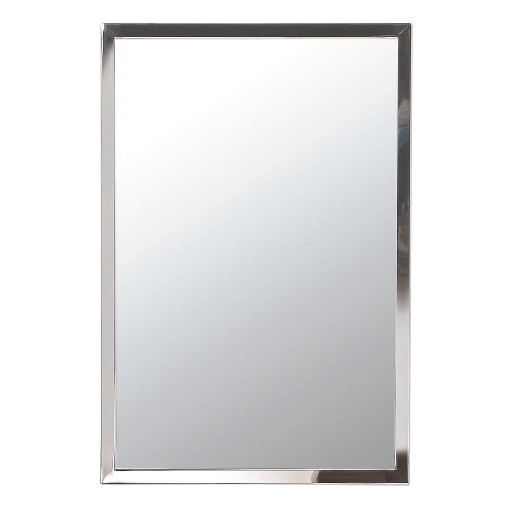 Afina Urban Steel 30 in. x 36 in. Polished Nickel Wall Mount Bathroom Mirror with 1 in. Wide Frame, Polished Chrome - Image 0