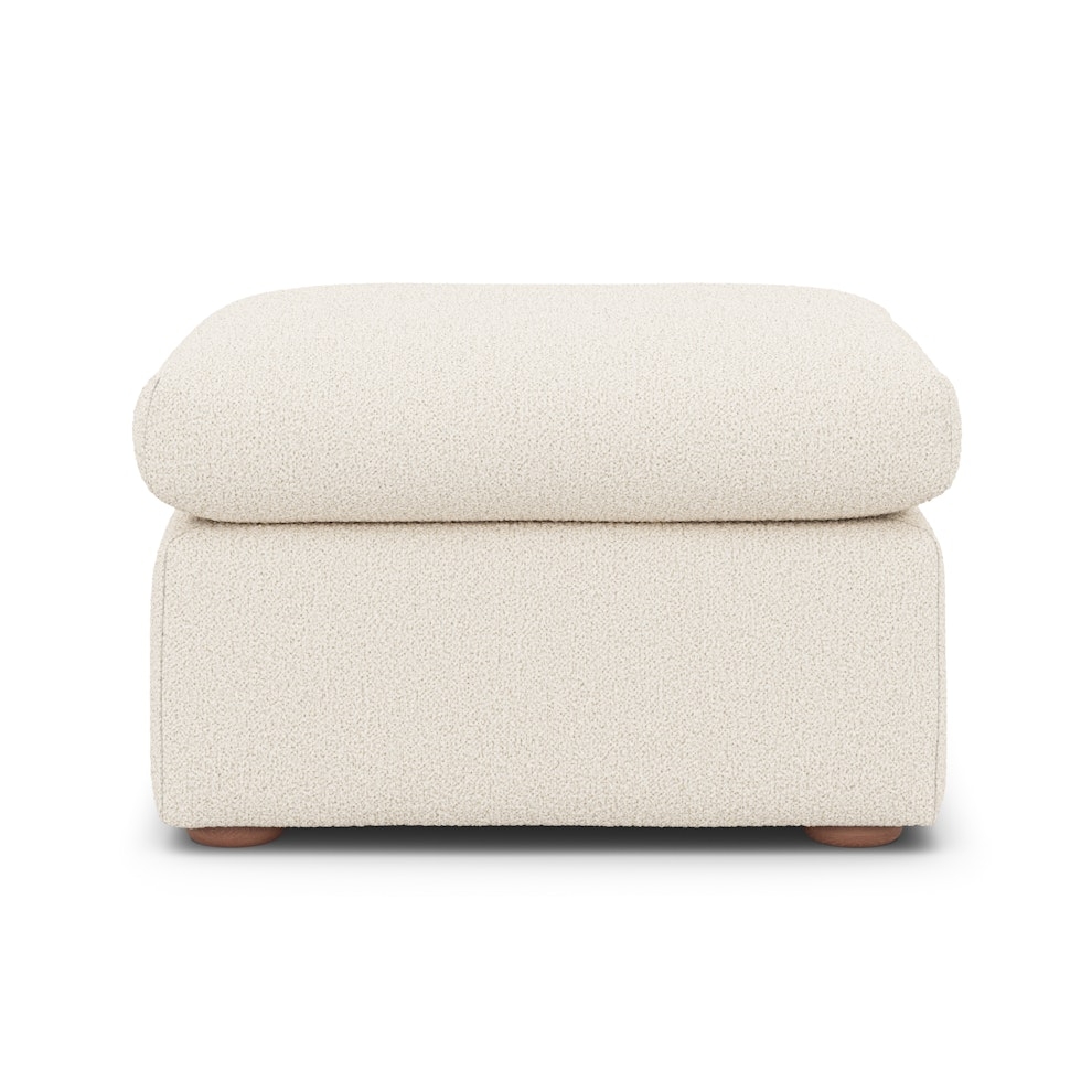 Marina 28.5" Ottoman - Ivory Wool Bouclé - Image 1
