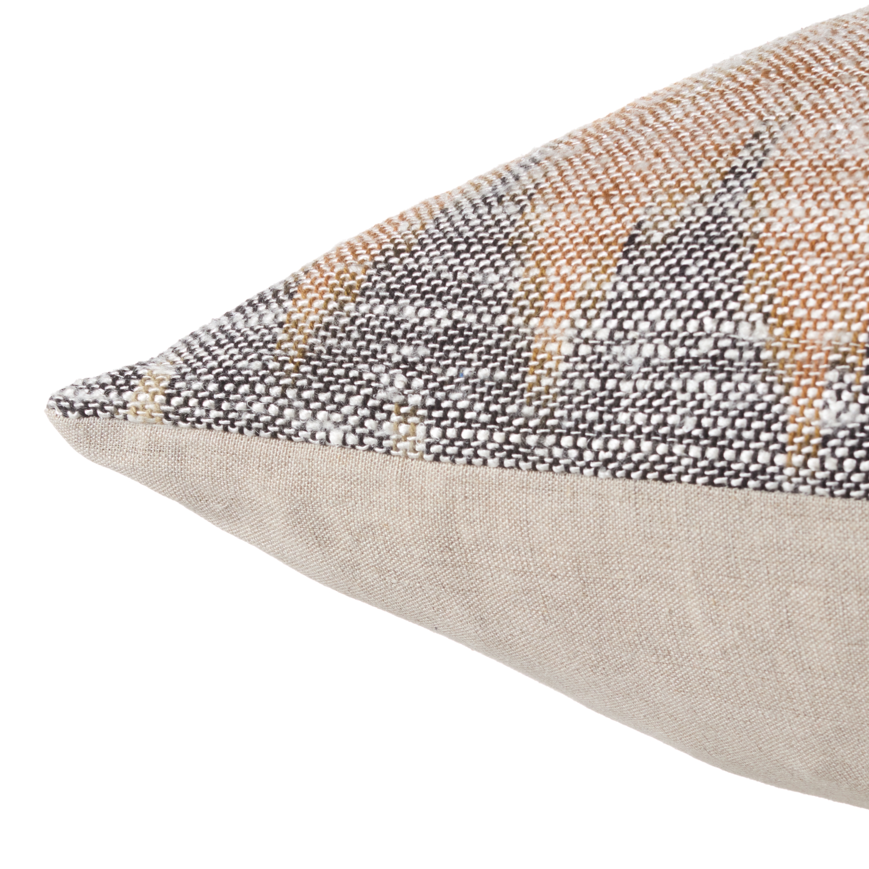 Isoke NAJ02 Handmade Solid White And Orange Pillow Cover (24") - Image 1