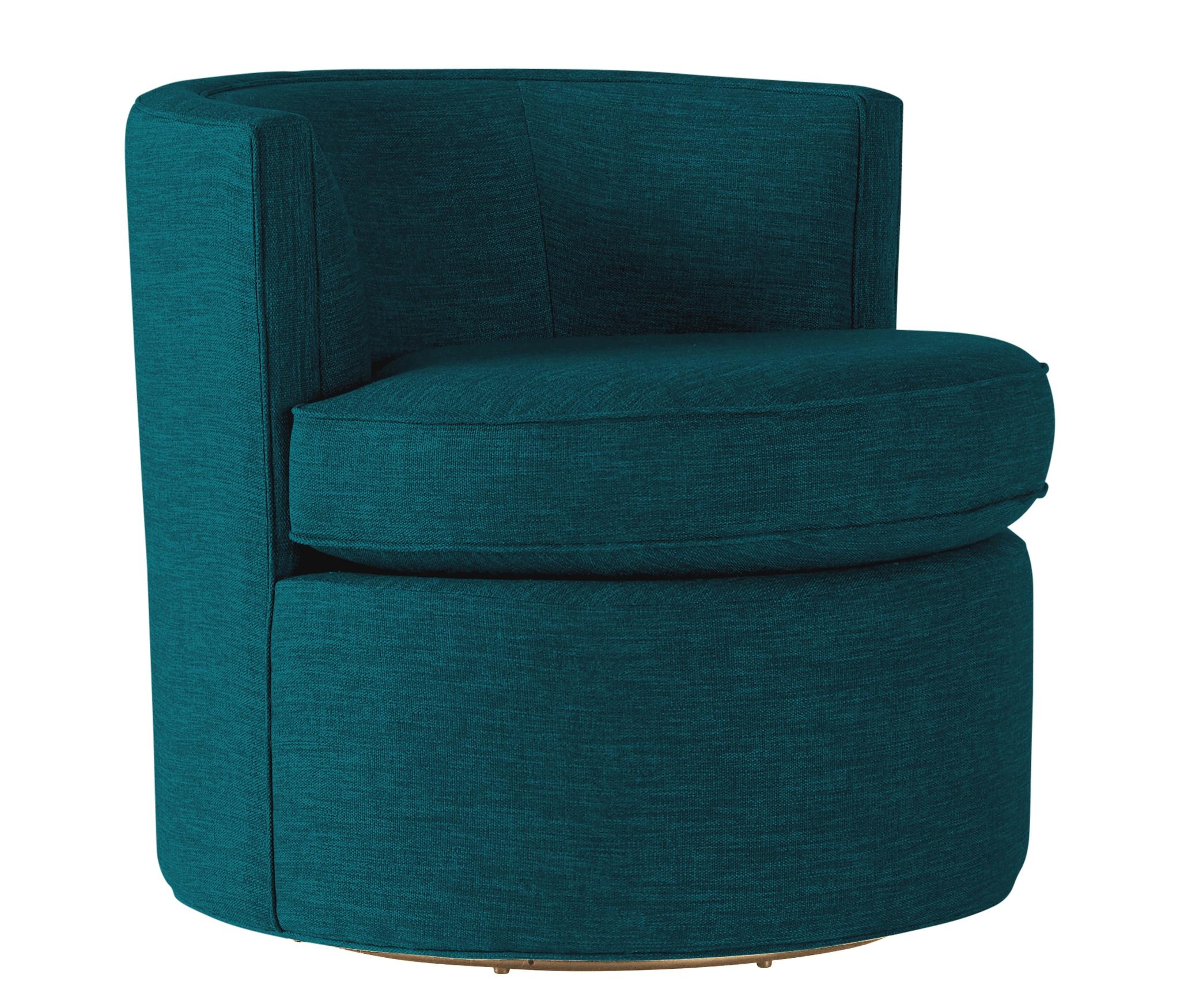 Blue Carly Mid Century Modern Swivel Chair - Lucky Turquoise - Image 1