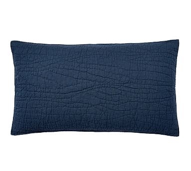 Belgian Flax Linen Handcrafted Sham, King, Midnight - Image 0