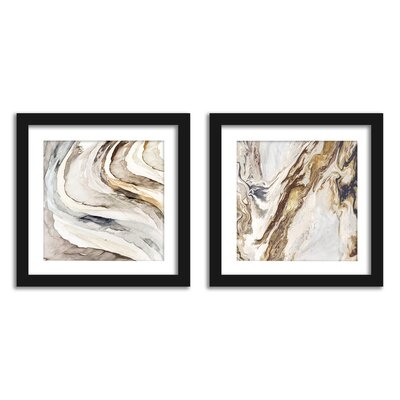 Americanflat Marbled Bronze Bathroom Wall Art - Set Of 2 Framed Prints By PI Creative - Image 0